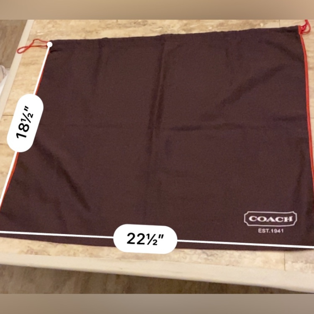Coach brown dust bag 18 L x 22 W approximately - EUC